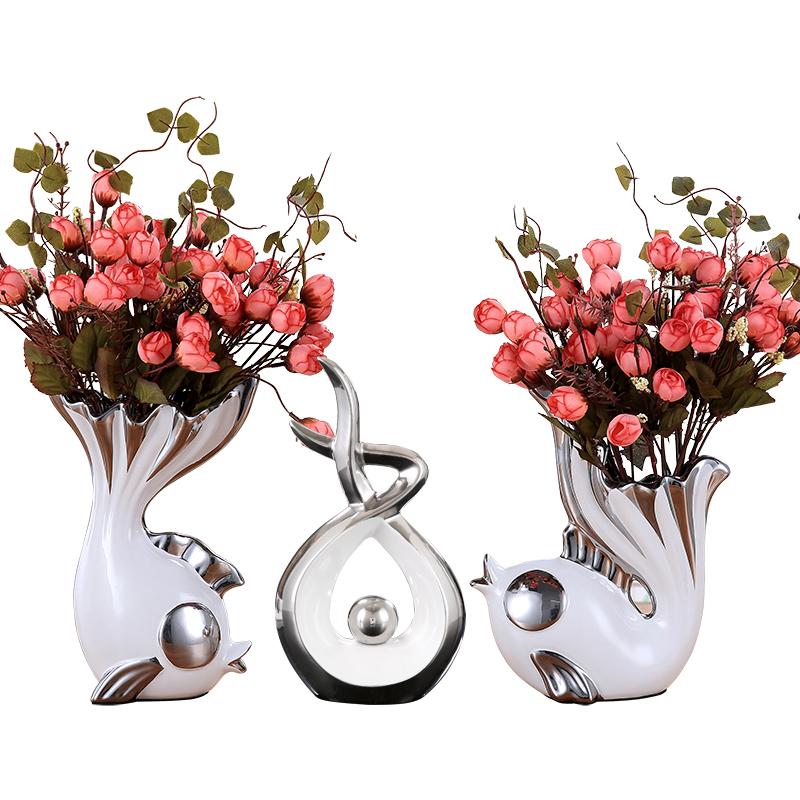Pcs /set Couples Fish Ceramic Vase Romantic Kissing Porcelain Figurines Arts And Crafts Home Decorative Wedding Gifts Vases