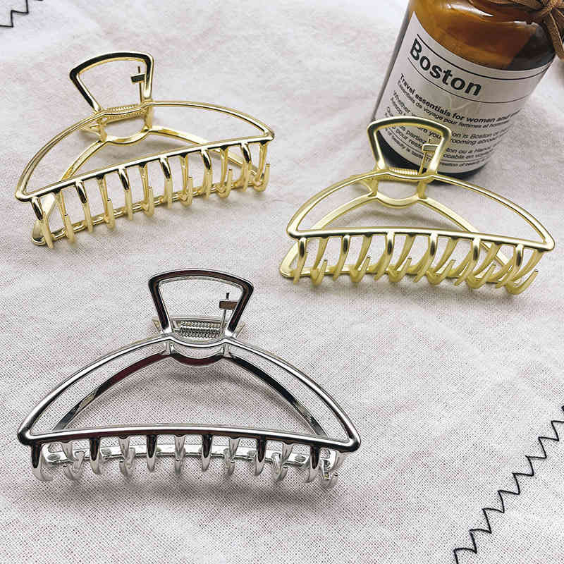 Hair Accessories Jewelry Semicircle Simple Metal Grab Clip Women's Headdress Bath Shark Hoop Large Wind
