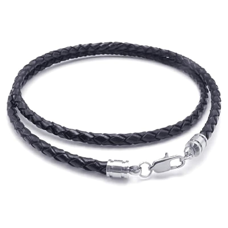 Jewelry Men's Necklace - 3mm Cord Leather Stainless Steel For Men Color Black Silver With Gift Bag 50cm Chains
Jewelry Men's Necklace - 3mm Cord Leather Stainless Steel For Men Color Black Silver With Gift Bag 50cm Chains