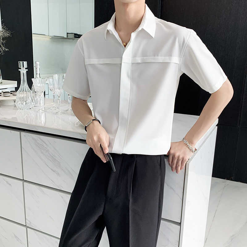 Solid Color Shirts Men Short Sleeve Casual Dress Shirt Male Business Streetwear Social Party Men Clothing Camisa Masculina 210527, Khaki
Solid Color Shirts Men Short Sleeve Casual Dress Shirt Male Business Streetwear Social Party Men Clothing Camisa Masculina 210527, Khaki