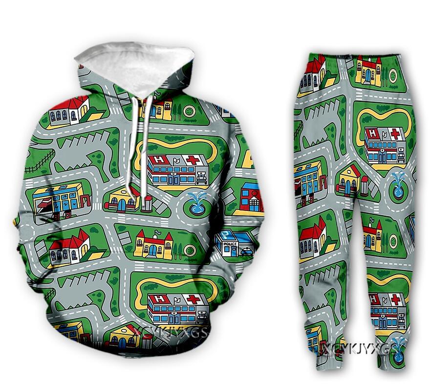 Toy Car Mat Two-Pieces Set Man Hoodies + Sweatpants Large Size Casual 3D Printing Personalized Loose Fitness Clothes, Gray
Toy Car Mat Two-Pieces Set Man Hoodies + Sweatpants Large Size Casual 3D Printing Personalized Loose Fitness Clothes, Gray