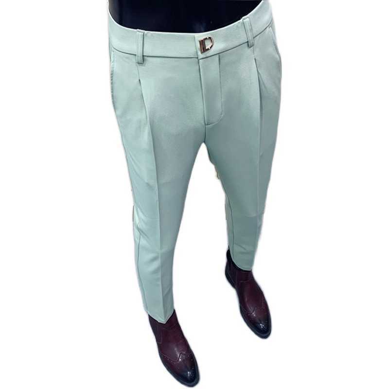 Autumn Winter Mens Dress Pants Casual Business Formal Pants for Men Office Social Streetwear Suit Pants Wedding Trousers 210527