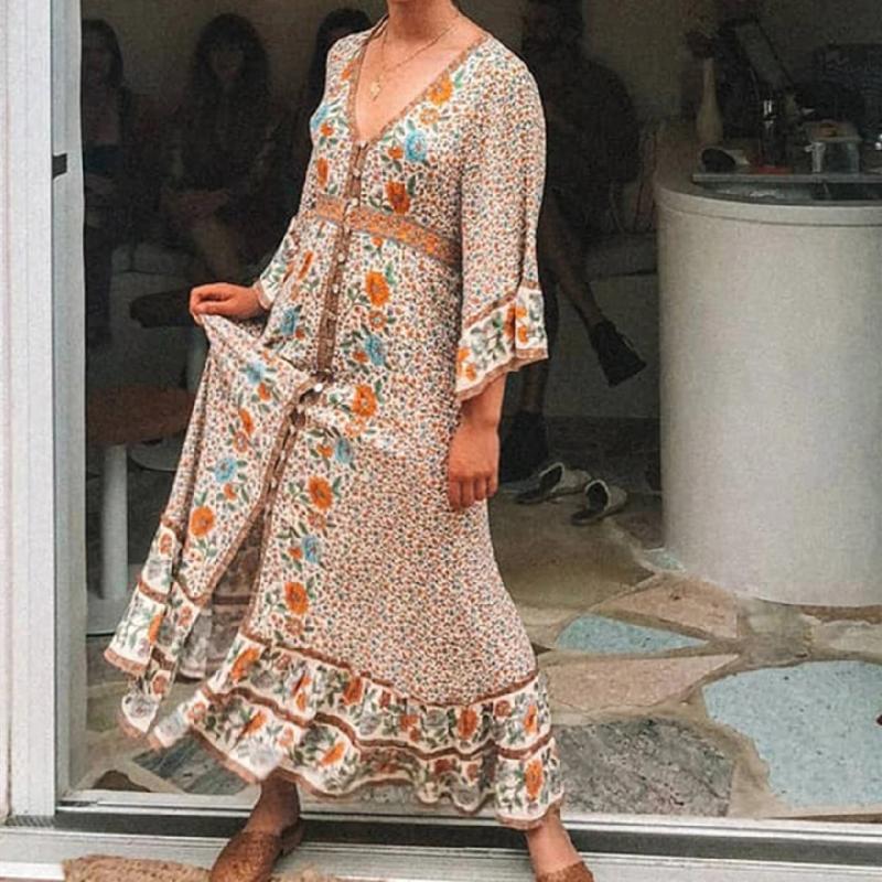 Boho Floral Patterns Bohemian Dress V-neck Long Sleeve Vintage Plus Size Maxi Kaftan Beach Summer Tunic Cover Up A252 Women's Swimwear, Red
Boho Floral Patterns Bohemian Dress V-neck Long Sleeve Vintage Plus Size Maxi Kaftan Beach Summer Tunic Cover Up A252 Women's Swimwear, Red