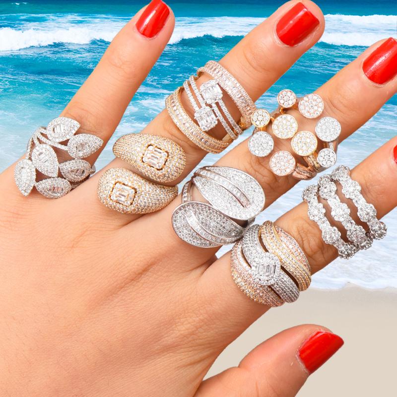 Cluster Rings Missvikki Luxury Design Statement Stackable Ring For Women Wedding Cubic Zircon Engagement Dubai Punk Bridal Top Finger
Cluster Rings Missvikki Luxury Design Statement Stackable Ring For Women Wedding Cubic Zircon Engagement Dubai Punk Bridal Top Finger