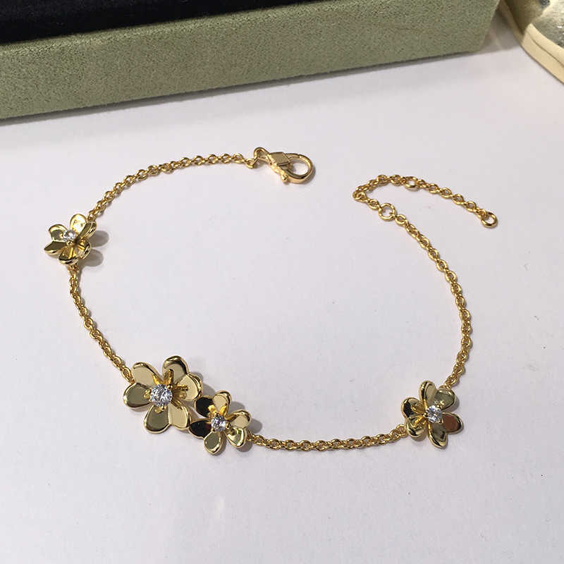 Brand Pure 925 Sterling Silver Clover Bracelet Womens Lucky Charm Jewelry Z250910