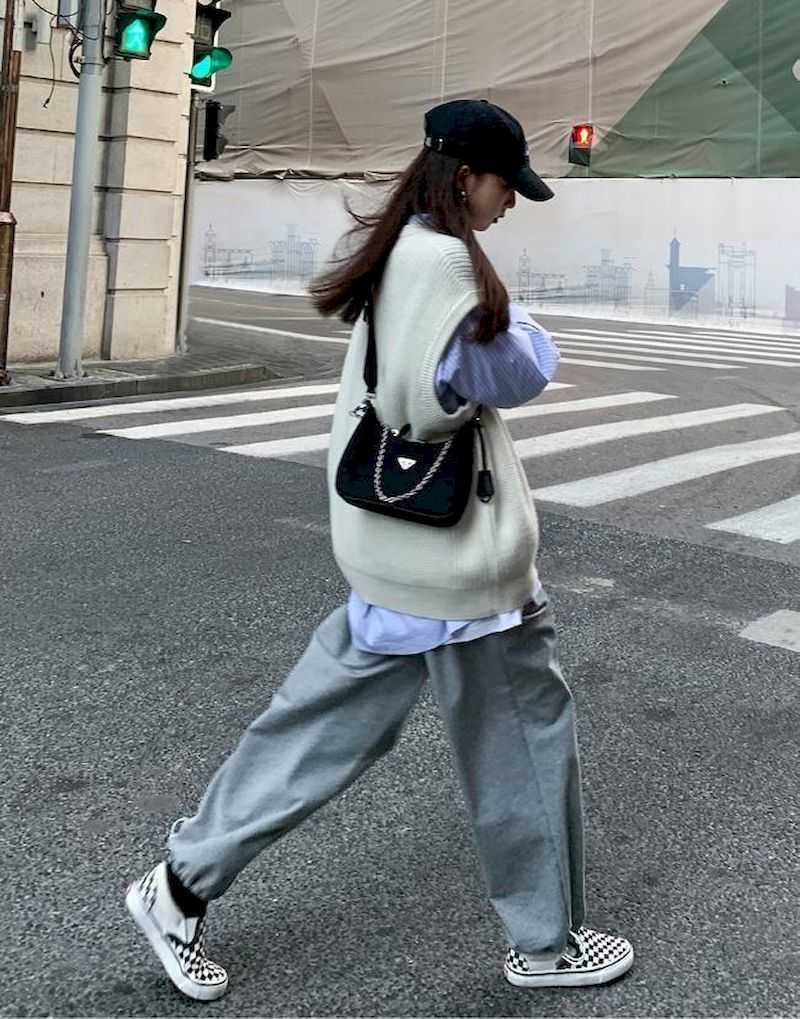 sweater vest women sweaters prep tops Harajuku oversize knit autumn retro casual simple style pattern stacking 210526