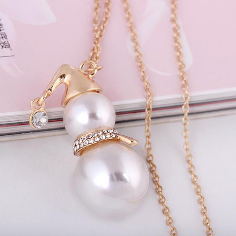 Pendant Necklaces Fashion Cute Snowman Long Necklace Ladies Gold Color Pearl Jewelry Gifts Wedding Santa Claus Christmas Trendy
Pendant Necklaces Fashion Cute Snowman Long Necklace Ladies Gold Color Pearl Jewelry Gifts Wedding Santa Claus Christmas Trendy
