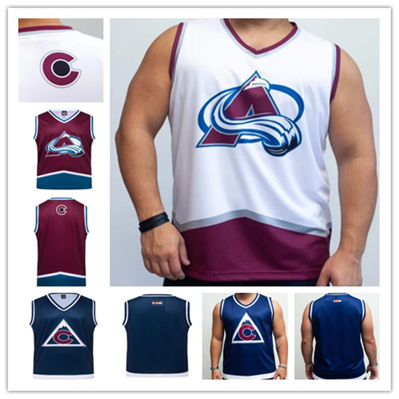 Custom Colorado Avalanche Hockey Tank Jersey 8 Cale Makar 92 Gabriel Landeskog 96 Mikko Rantanen 19 Joe Sakic 29 Nathan MacKinnon Jerseys Stitched A Custom Colorado Avalanche Hockey Tank Jersey 8 Cale Makar 92 Gabriel Landeskog 96 Mikko Rantanen 19 Joe Sakic 29 Nathan MacKinnon Jerseys Stitched A