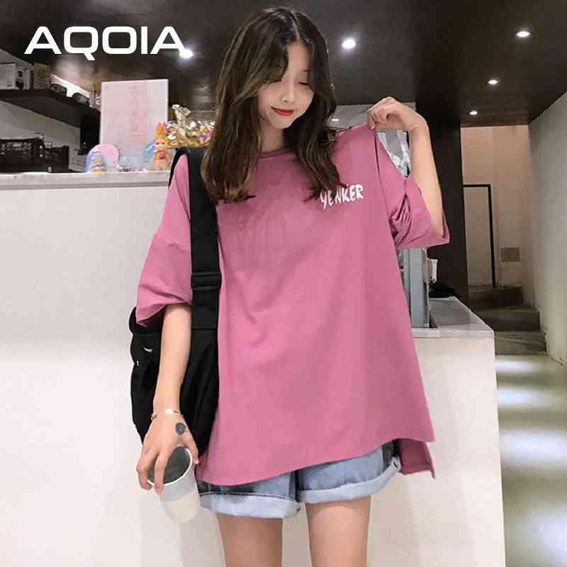 Streetwear Letter Printing Half Sleeve Women T Shirt Summer Loose irregular Plus Size Women's TShirt Button Up Split Tops 210521, Black
Streetwear Letter Printing Half Sleeve Women T Shirt Summer Loose irregular Plus Size Women's TShirt Button Up Split Tops 210521, Black