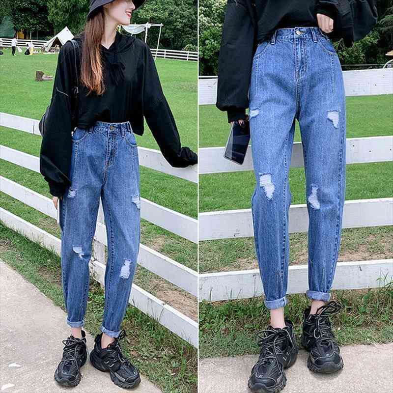 ripped autumn winter cotton harlan womens jeans pants boyfriend high waist push up large size, Blue
ripped autumn winter cotton harlan womens jeans pants boyfriend high waist push up large size, Blue