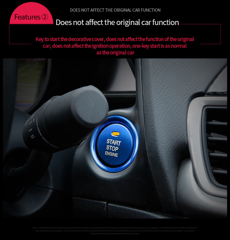 New Car Start Stop Engine Ignition Push Button Ring Aluminum Alloy Styling Accessories Cover for Mazda Enclave Cx345 Atez