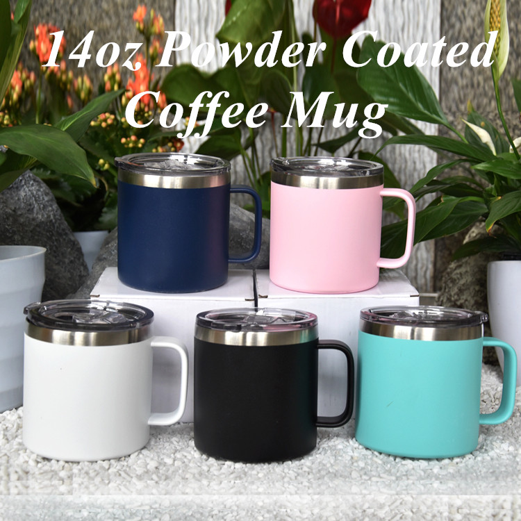 14oz Coffee mug with handle Stainless Steel Powder Coated Travel Tumbler Cup Vacuum Insulated Camping Mug with Lid, As picture
14oz Coffee mug with handle Stainless Steel Powder Coated Travel Tumbler Cup Vacuum Insulated Camping Mug with Lid, As picture