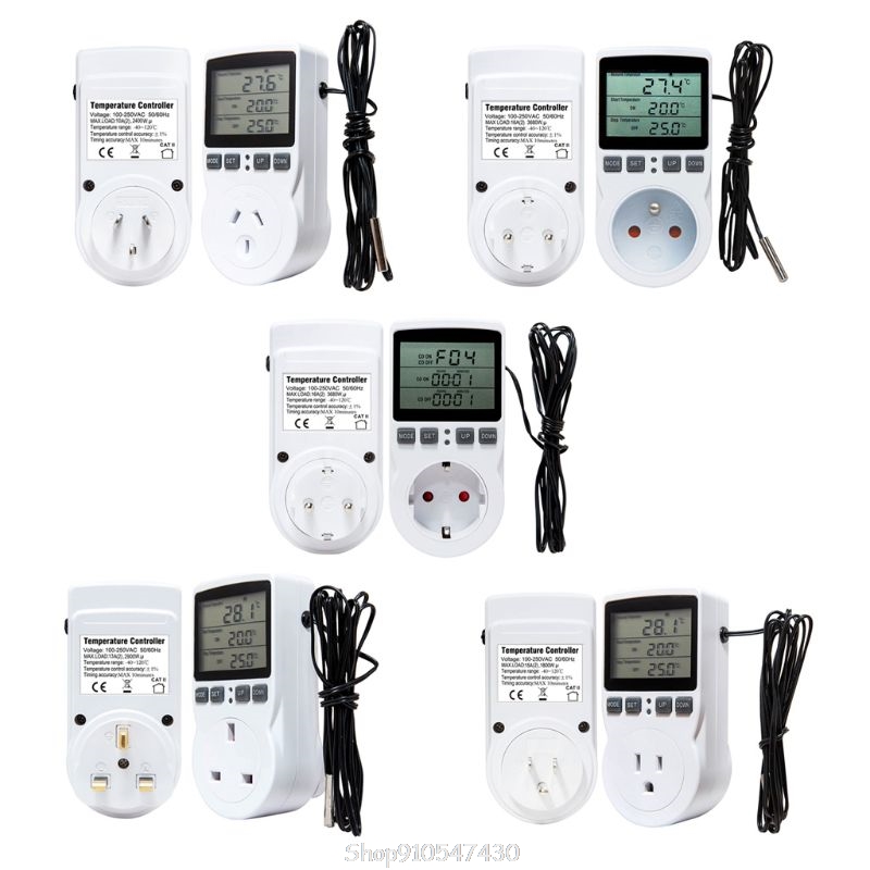 Multi-Function Thermostat Digital Temperature Controller Socket Outlet w/ Timer Switch Sensor Probe Heating Cooling 16A D31 20
Multi-Function Thermostat Digital Temperature Controller Socket Outlet w/ Timer Switch Sensor Probe Heating Cooling 16A D31 20