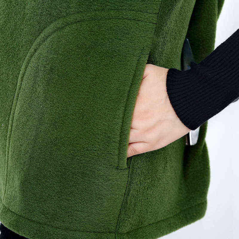 Autumn Women Wool Vest Large Sleeveless Jacket Fashion Zipper Women's Leisure gilet 211120