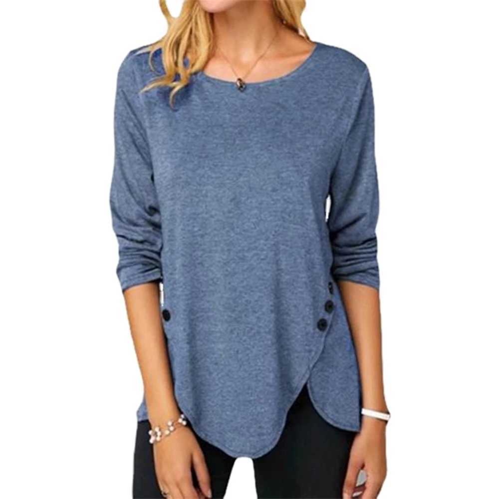 Plus Size 5XL Women Tops Casual O-Neck Irregular Hem Button T Shirt Long Sleeve Soft Female Tee Spring Oversized 210526, Khaki
Plus Size 5XL Women Tops Casual O-Neck Irregular Hem Button T Shirt Long Sleeve Soft Female Tee Spring Oversized 210526, Khaki