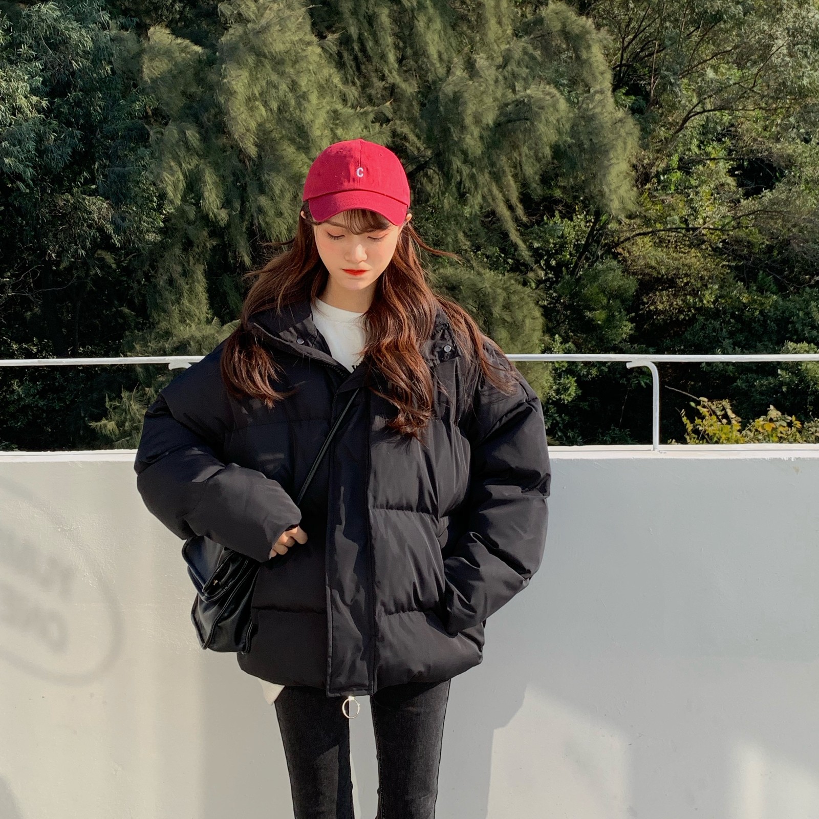 Brief Black Fashion Outwear Stylish All-Match Warm Basic Winter Loose Casual Women Solid Thick Coats Jackets 210421