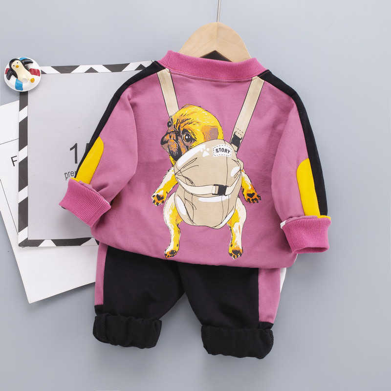0-5 years Spring Boy Clothing set Casual Fashion Cartoon dog T-shirt+ Pant Kid Children baby toddler boy clothing 210615