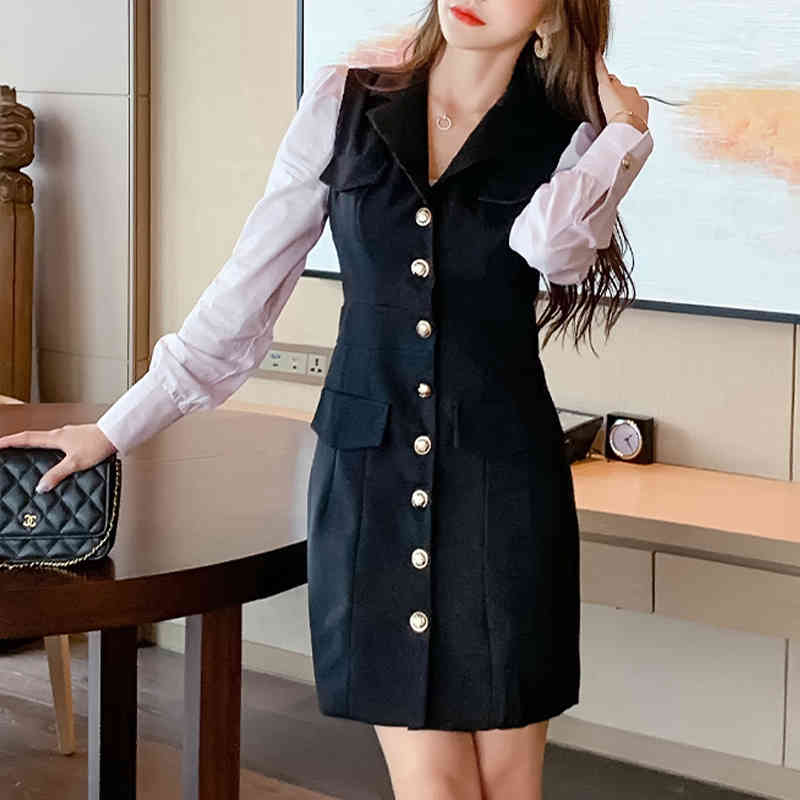 Fashion Shirt Dress Autumn Batwing Sleeve Loose Solid Color Stitching Striped Asymmetrical Dresses D12801X 210416