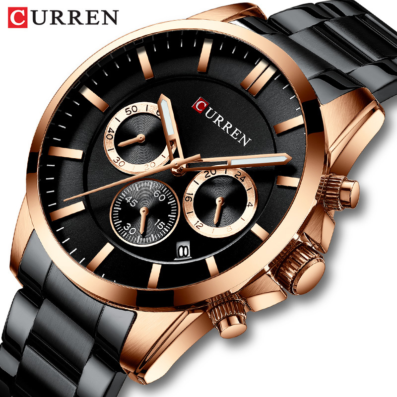 Men's Watches CURREN Top Brand Quartz Fashion Watch Men Waterproof Army Sports Wristwatches Steel Male Clock Relogio Masculino 210517, Silver blue
Men's Watches CURREN Top Brand Quartz Fashion Watch Men Waterproof Army Sports Wristwatches Steel Male Clock Relogio Masculino 210517, Silver blue