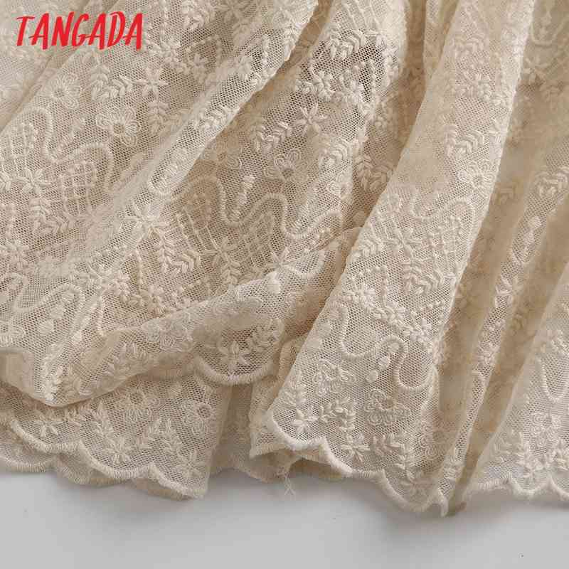 Women Vintage Lace Midi Skirt Faldas Mujer Strethy Waist Ladies Elegant Chic Mid Calf Skirts WF32 210416