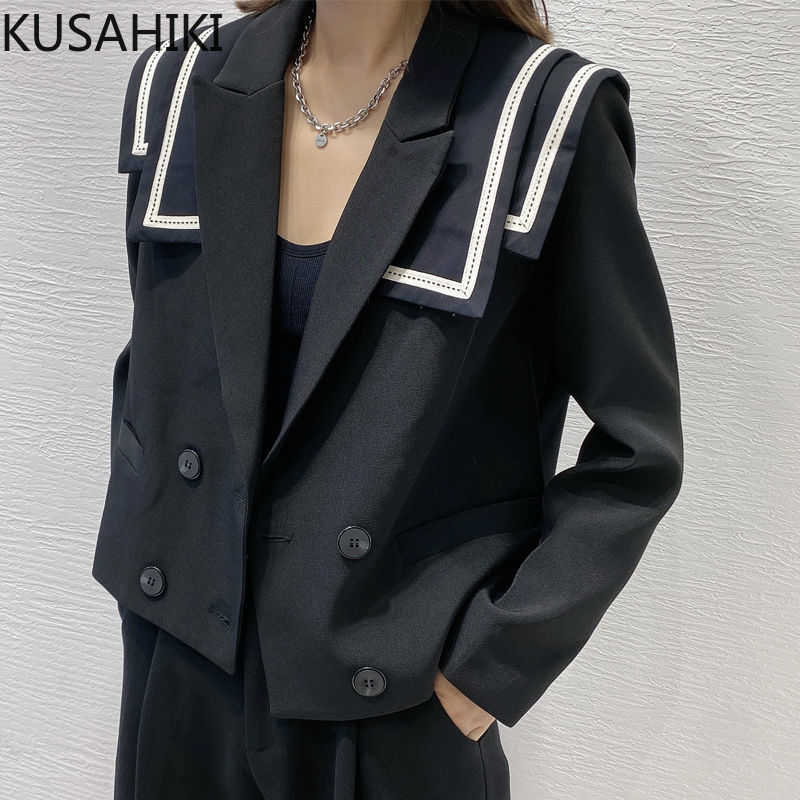 Spring Women Short Blazer Coat Causal Hit Color Stripe Notched Collar Suit Jacket Cuasal Long Sleeve Blazers 6E547 210603, Black
Spring Women Short Blazer Coat Causal Hit Color Stripe Notched Collar Suit Jacket Cuasal Long Sleeve Blazers 6E547 210603, Black