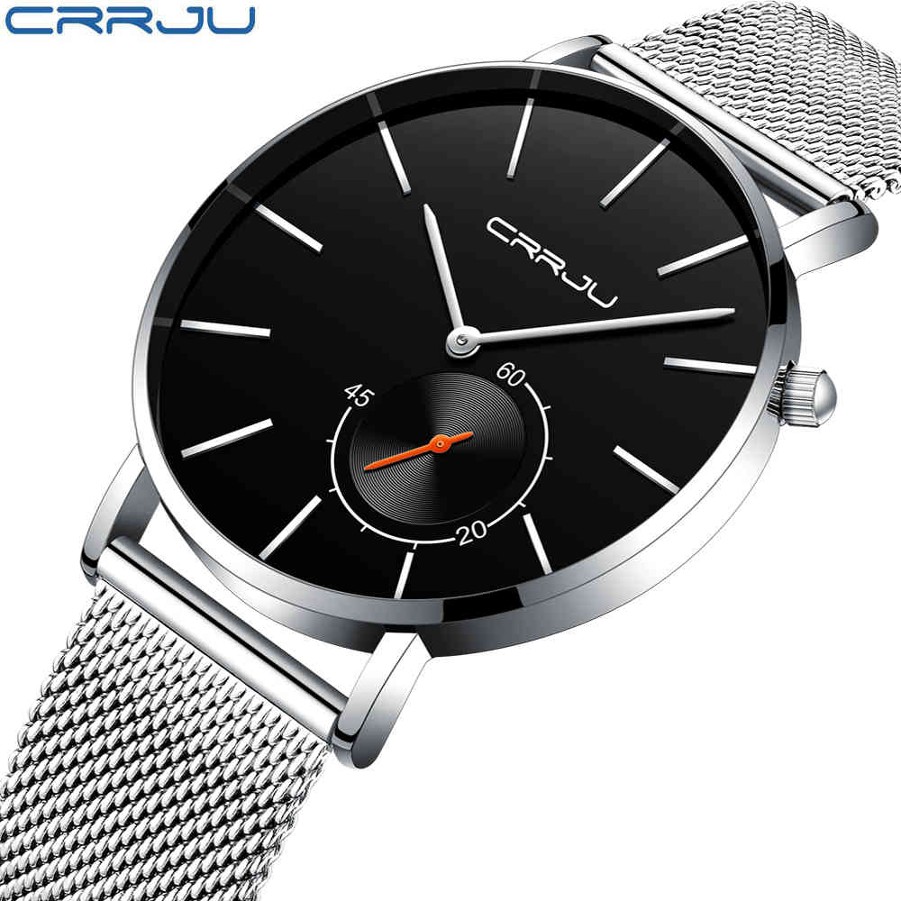 Men Watch CRRJU Unique Design Black Casual Quartz Watches Men Luxury Business Fashion Simple Wristwatch relogio masculino 210517, Silver black
Men Watch CRRJU Unique Design Black Casual Quartz Watches Men Luxury Business Fashion Simple Wristwatch relogio masculino 210517, Silver black