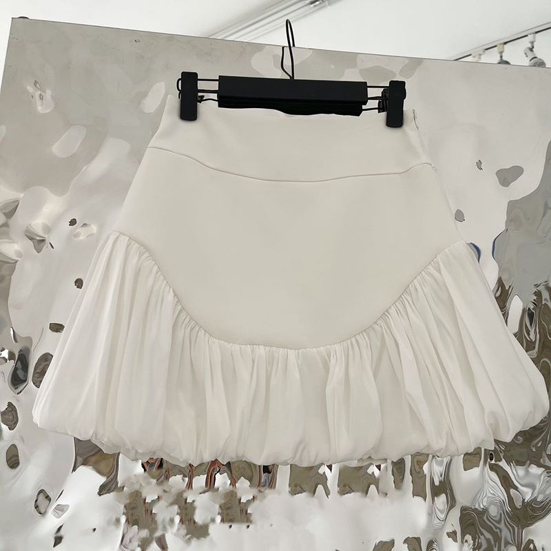 Ball Gown Black Skirt For Women High Waist Casual Minimalist Mini Skirts Female Fashion Clothing Summer 210521