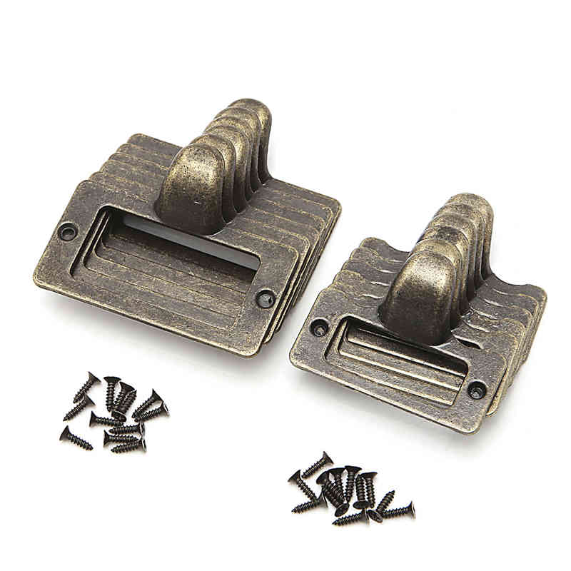 6x Handle File Name Card Cabinet Label Holder Antique Brass Load Frame 40JA