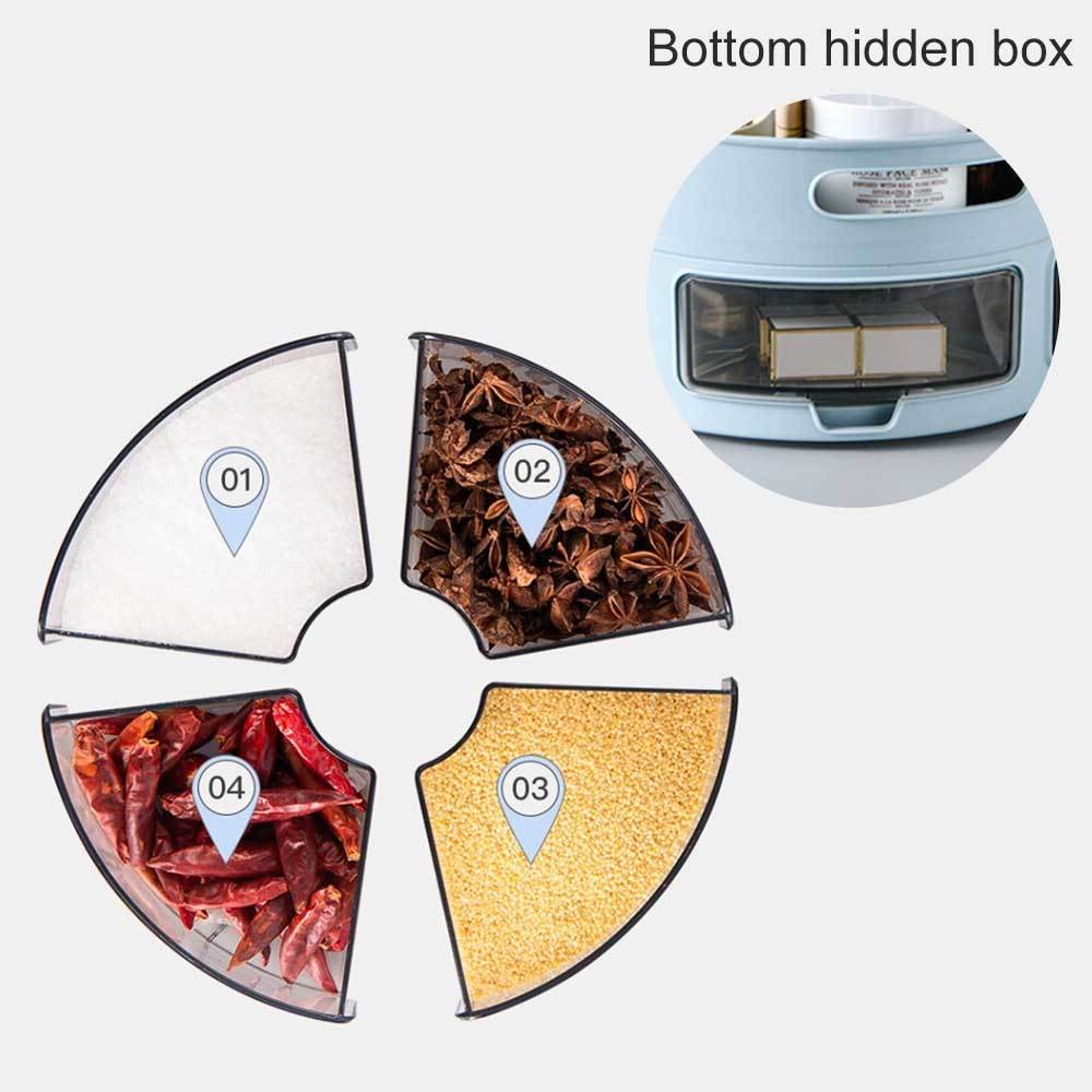 Rotating Storage Box Household Desktop Organizer Multifunctional Storage Box Kitchen Storage Supplies Seasoning Bottle Jar Wine