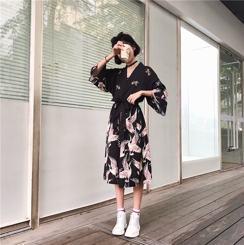 Summer Long Shirt Female Womens Tops and Blouses Japanese Streetwear Women Tops Ladies Blouse Women Clothes Kimono Cardigan 9738 210417