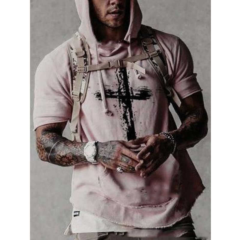 Summer T-Shirt Men Oversized Hoodie Short Sleeve Jesus Christian Cross Printing T Shirts Arrival Fashion Casual Tops 210629