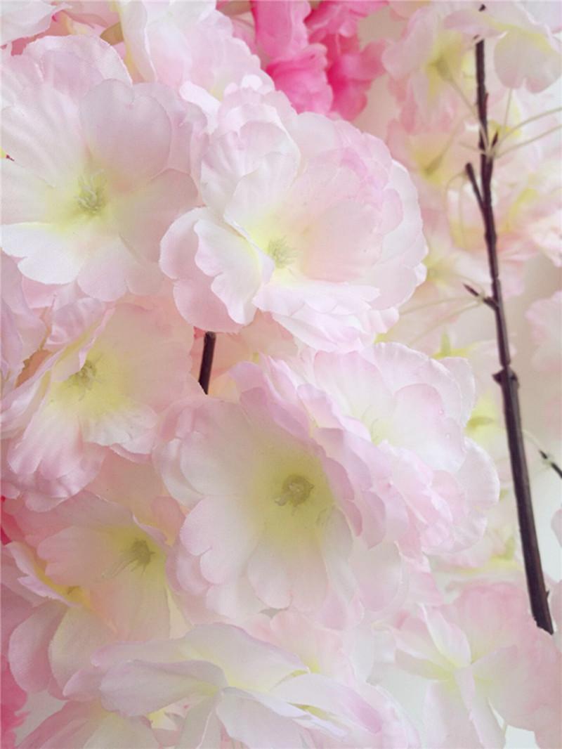 100CM39inch Fake Cherry Blossom Flower Branch Begonia Sakura Tree Stem For Event Wedding Decor Artificial Decorative Flowers & Wreaths