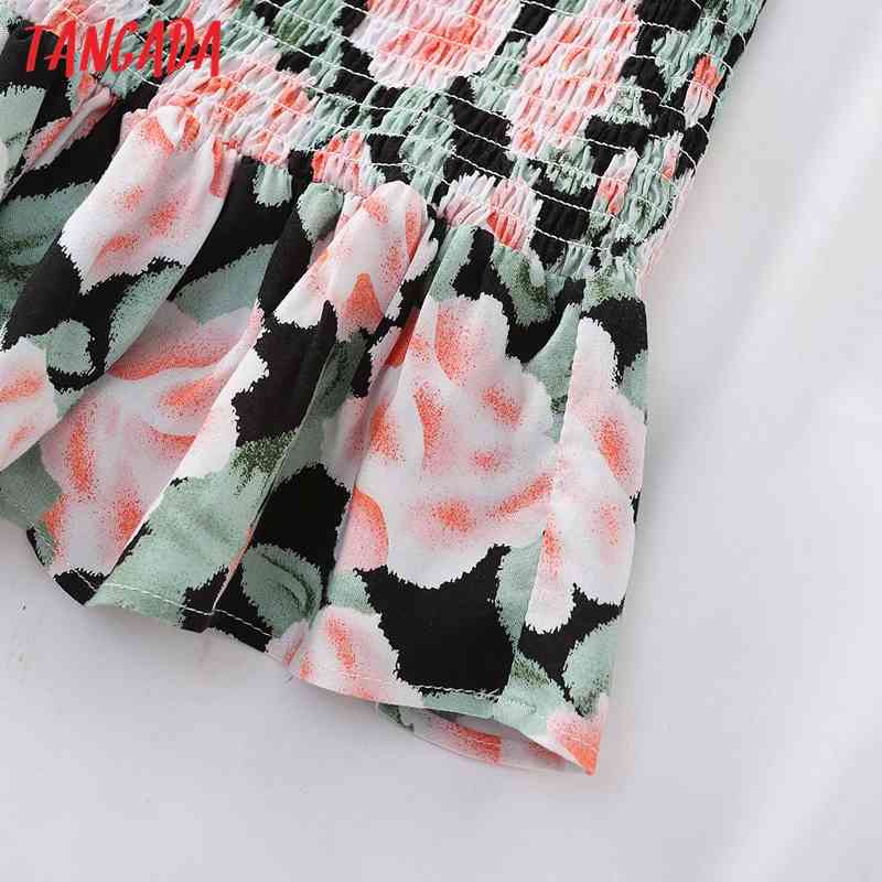 Summer Women Flowers Print Slim Sleeveless Strap Adjust Ladies Mini Dress QW97 210416