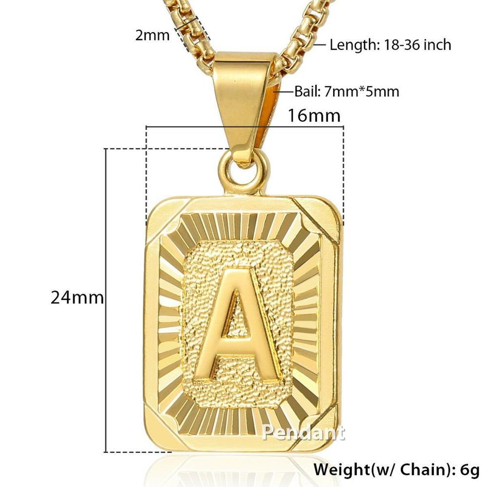 Initial Letter Pendant Name Necklack Yellow Gold j k Necklace for Women Men Bt Friend Jewelry Gifts Drop5081758