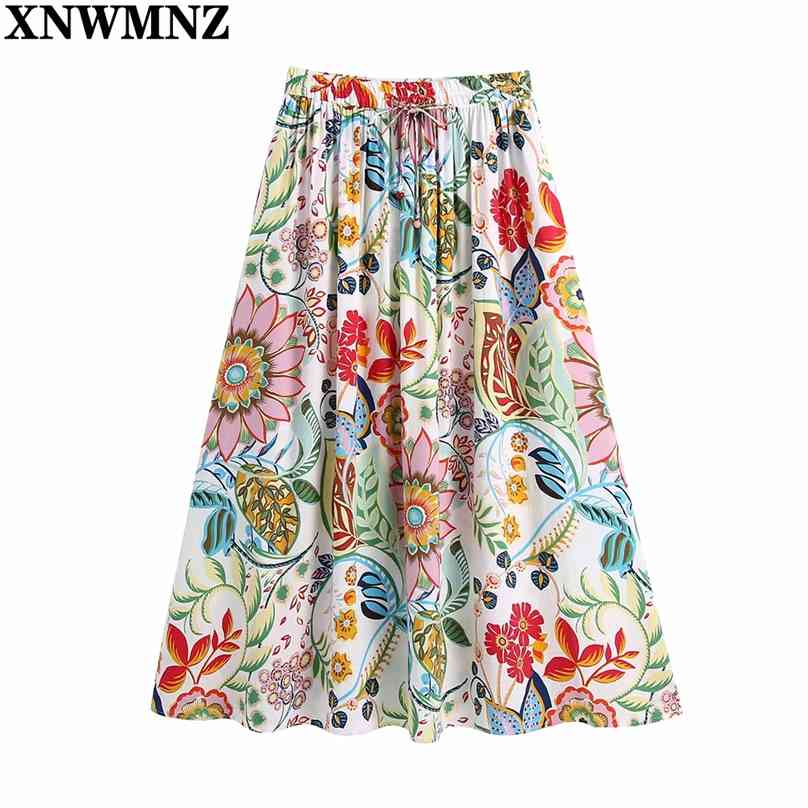 women Vintage floral print high waist skirt Female Casual A line elastic waistband adjustable drawstrings midi skirts 210520, Multi
women Vintage floral print high waist skirt Female Casual A line elastic waistband adjustable drawstrings midi skirts 210520, Multi
