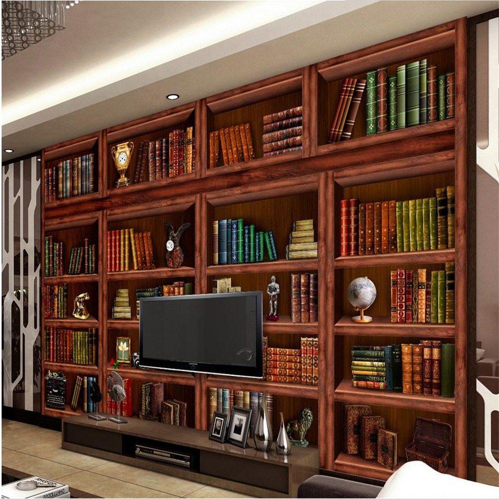 photo wallpaper for walls brown bookself wallpapers 3d murals beautiful scenery wallpapers
