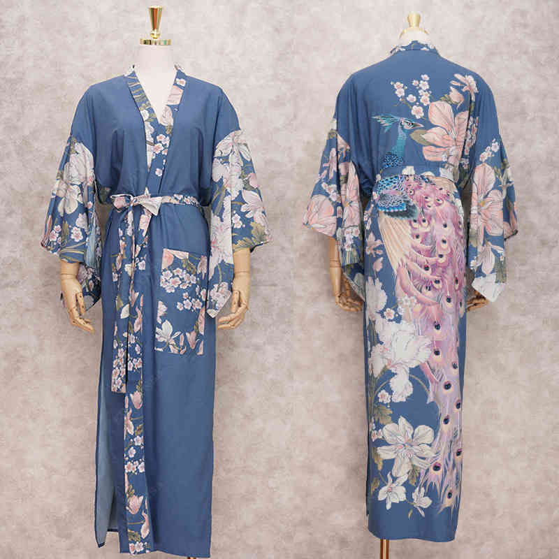 Kaftan Bohemian Printed Summer Dress Long Kimono Tunic Women Plus Size Beach Wear Swim Suit Cover Up Robe de plage A140 210420