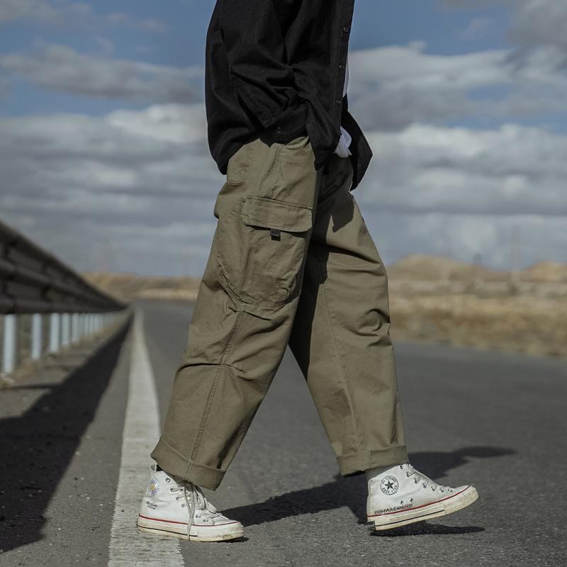 Hip Hop Fashion Korean Casual Overalls Men Clothing Kpop Couple Cargo Pants Army Green Jogging Harajuku Trousers Male Men's