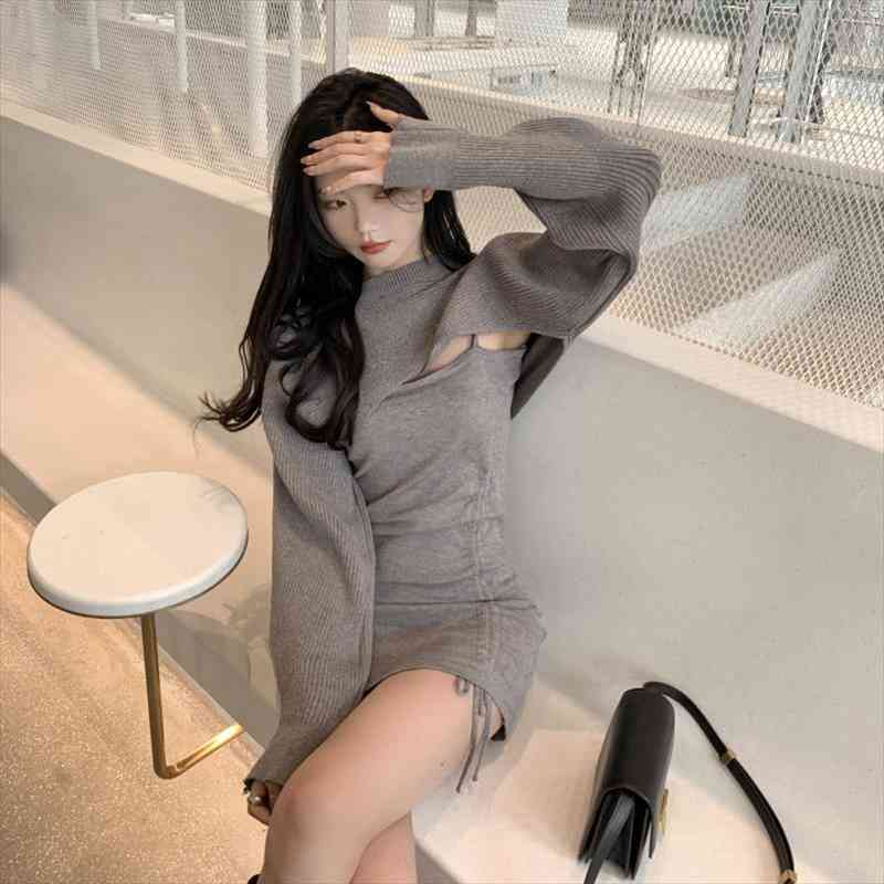 Two Piece Set Women Knitted Dress Bodycon Mini Sexy Short Robe O Neck Vintage Top Suit Party Black Vestidos, White
Two Piece Set Women Knitted Dress Bodycon Mini Sexy Short Robe O Neck Vintage Top Suit Party Black Vestidos, White