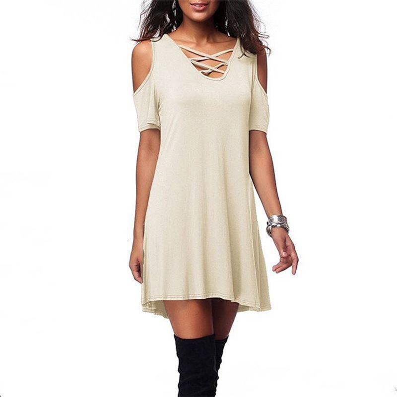 Casual Dresses ss style ladies off-shoulder loose dress fashionable women cross strap sexy size -2XL NCCG, Blue