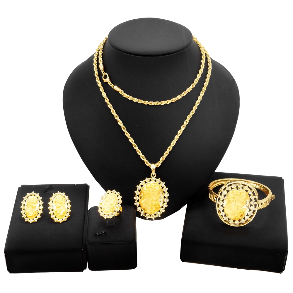 Yulaili Elaborately Bracelet Designed Oval Convex Head Jewellery Set and Brazilian Bride Woman Fashion Pendant Jewelry Sets Gift Wholesale, Golden
Yulaili Elaborately Bracelet Designed Oval Convex Head Jewellery Set and Brazilian Bride Woman Fashion Pendant Jewelry Sets Gift Wholesale, Golden