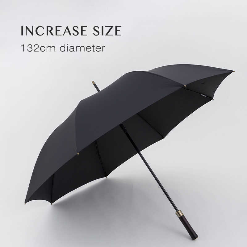 Parachase 132cm Big Umbrella Men Business Strong Long Handle Rain Women Windproof Stick Golf Large s Wooden 8K 210721