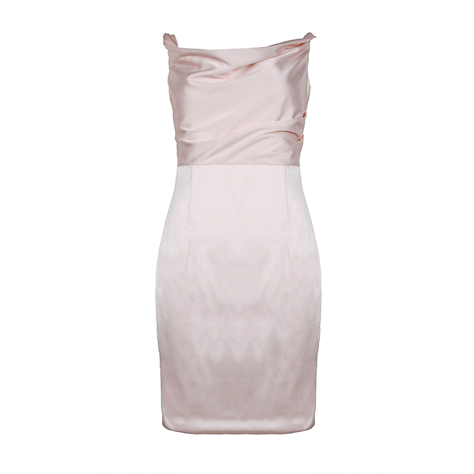 Free Women's Dress Wholesale Blush Draped Corset Stain Lady Summer Bodycon Pencil Drop 210524