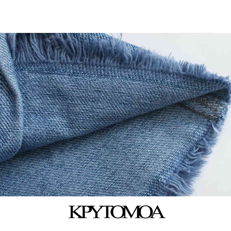 Women Fashion Oversized Cropped Denim Jacket Coat Long Sleeve Frayed Tassel Female Outerwear Chic Tops 210420