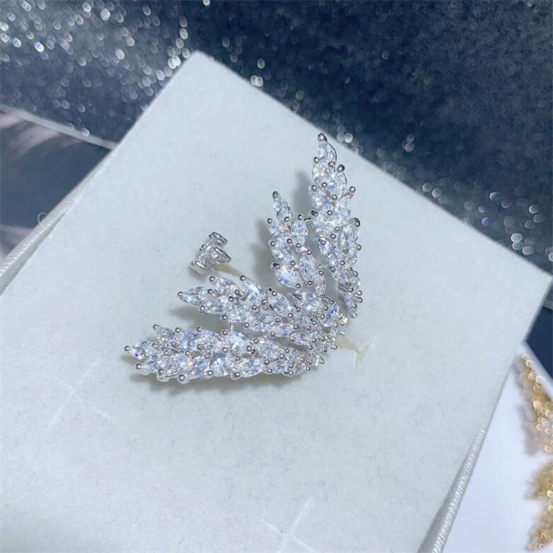 Choucong Brand Luxury Jewelry 925 Sterling Silver Full Marquise Cut White Topaz CZ Diamond Gemstones Eternity Open Women Wedding Adjustable Wing Rings