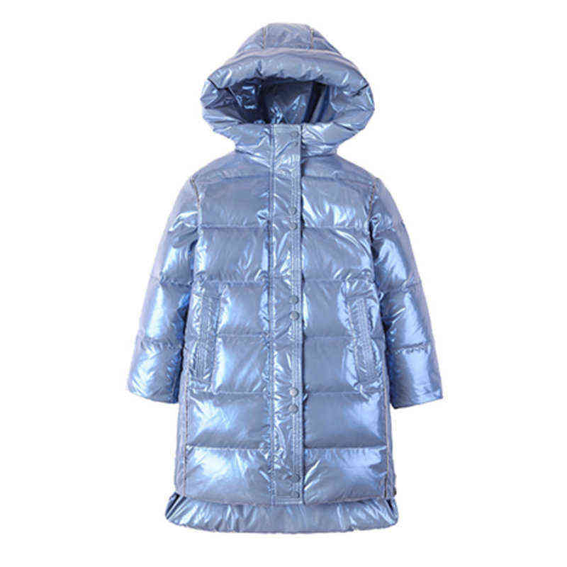 Winter Girls Jacket Coat Kids Hooded Long Outerwear Waterproof Bright Reflective Children Clothes 4 5 6 7 8 9 10 11 12 13 Years 211111