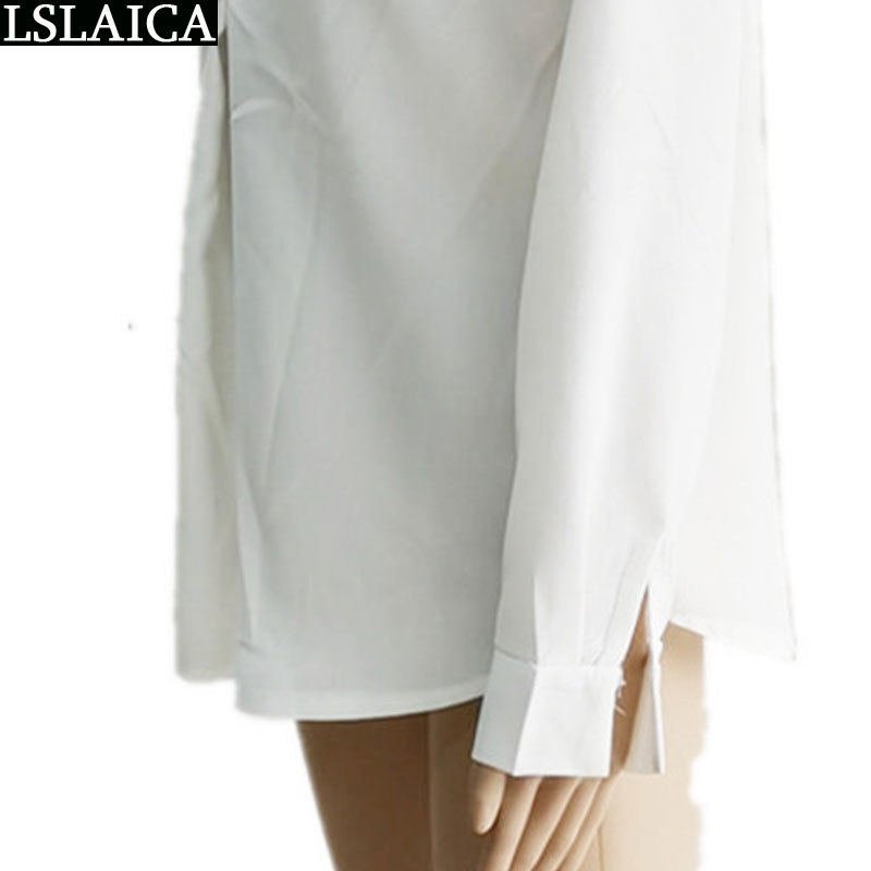 Blouse Women Long Sleeve White V-Neck Tops Casual Elegant Office Shirt Draped Outwear Ladies Top Blusa Feminina 210520