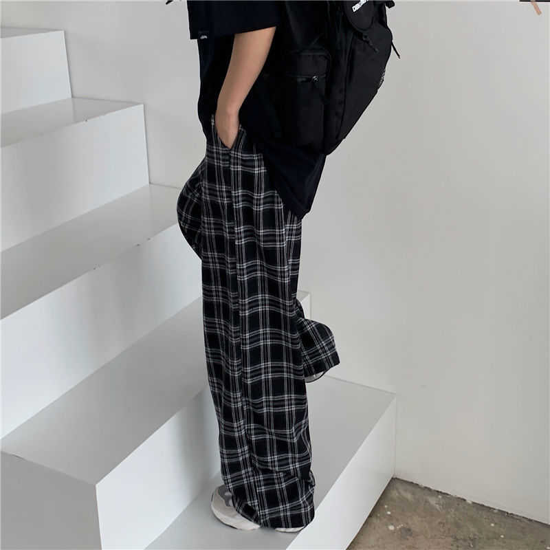 Summer/Winter Plaid Pants Men S-3XL Casual Straight Trousers for Male/Female Harajuku Hip-hop Pants 210930