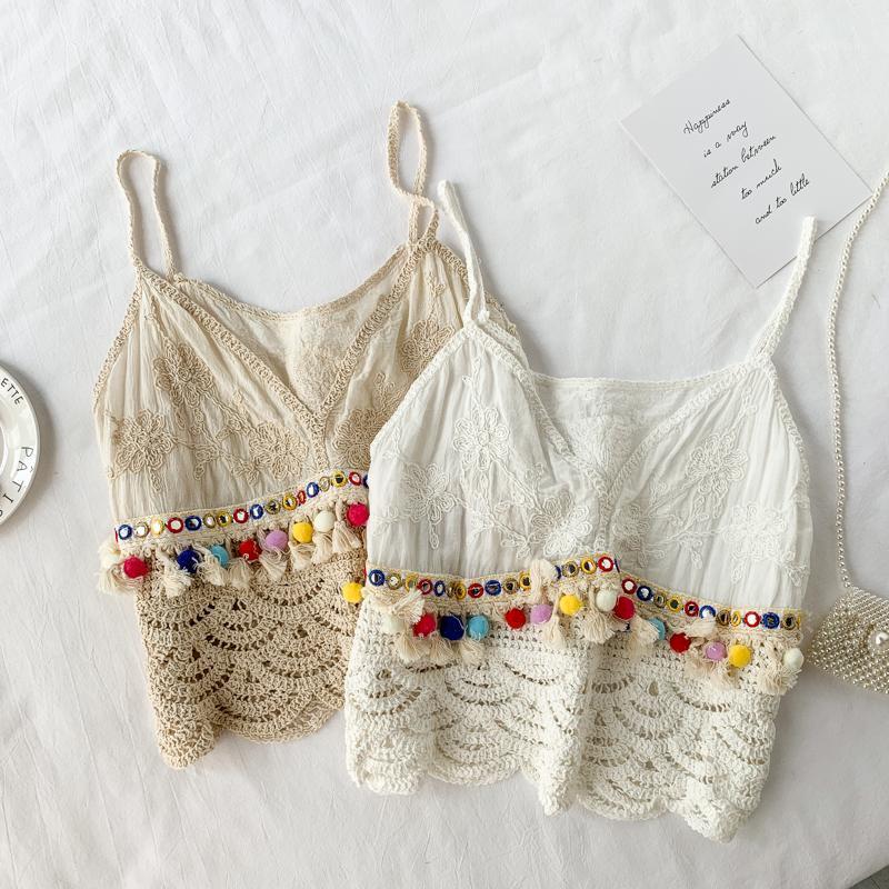 Women's Tanks & Camis Saliency Bohemian Ethnic Style Hollow Knitting Rainbow Tassel Color Ball Camisole Top Coat Small Shirt Women, White
Women's Tanks & Camis Saliency Bohemian Ethnic Style Hollow Knitting Rainbow Tassel Color Ball Camisole Top Coat Small Shirt Women, White