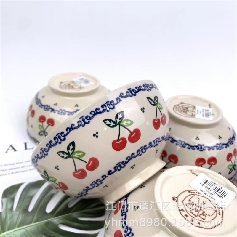 Polish hand painted pottery lovely cherry four side rice soup creative tableware maiden heart ceramic bowl Home Restaurant
Polish hand painted pottery lovely cherry four side rice soup creative tableware maiden heart ceramic bowl Home Restaurant